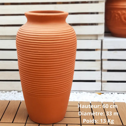 Pot de fleur haut terre cuite