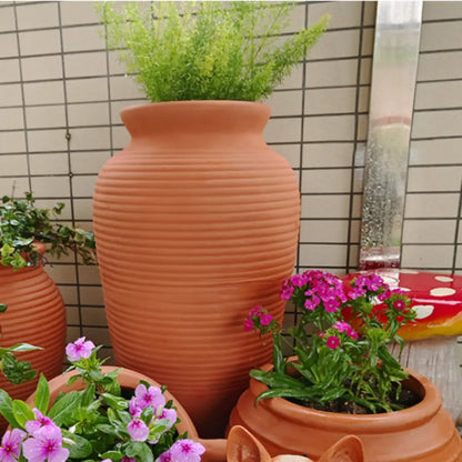 Pot de fleur haut terre cuite