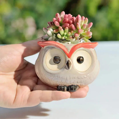 Pot de fleur hibou