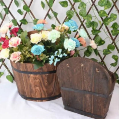 Pot de fleur mural en bois
