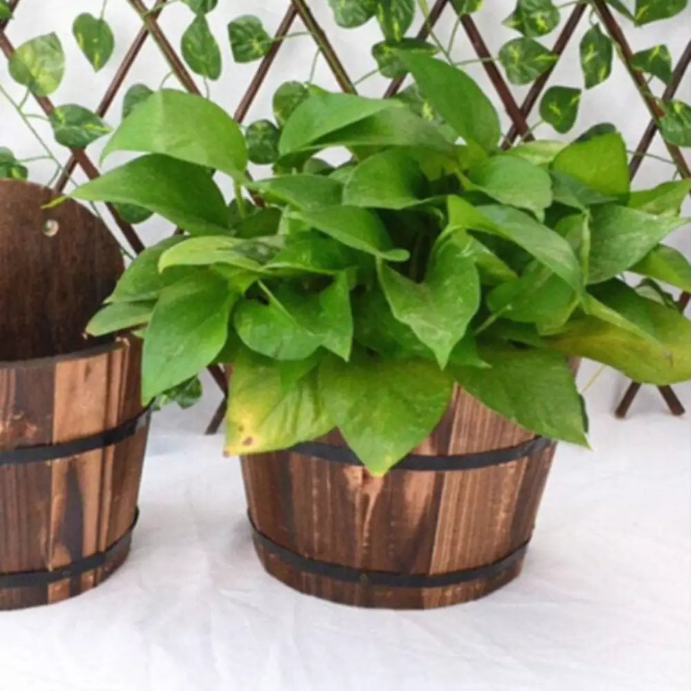 Pot de fleur mural en bois