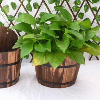 Pot de fleur mural en bois