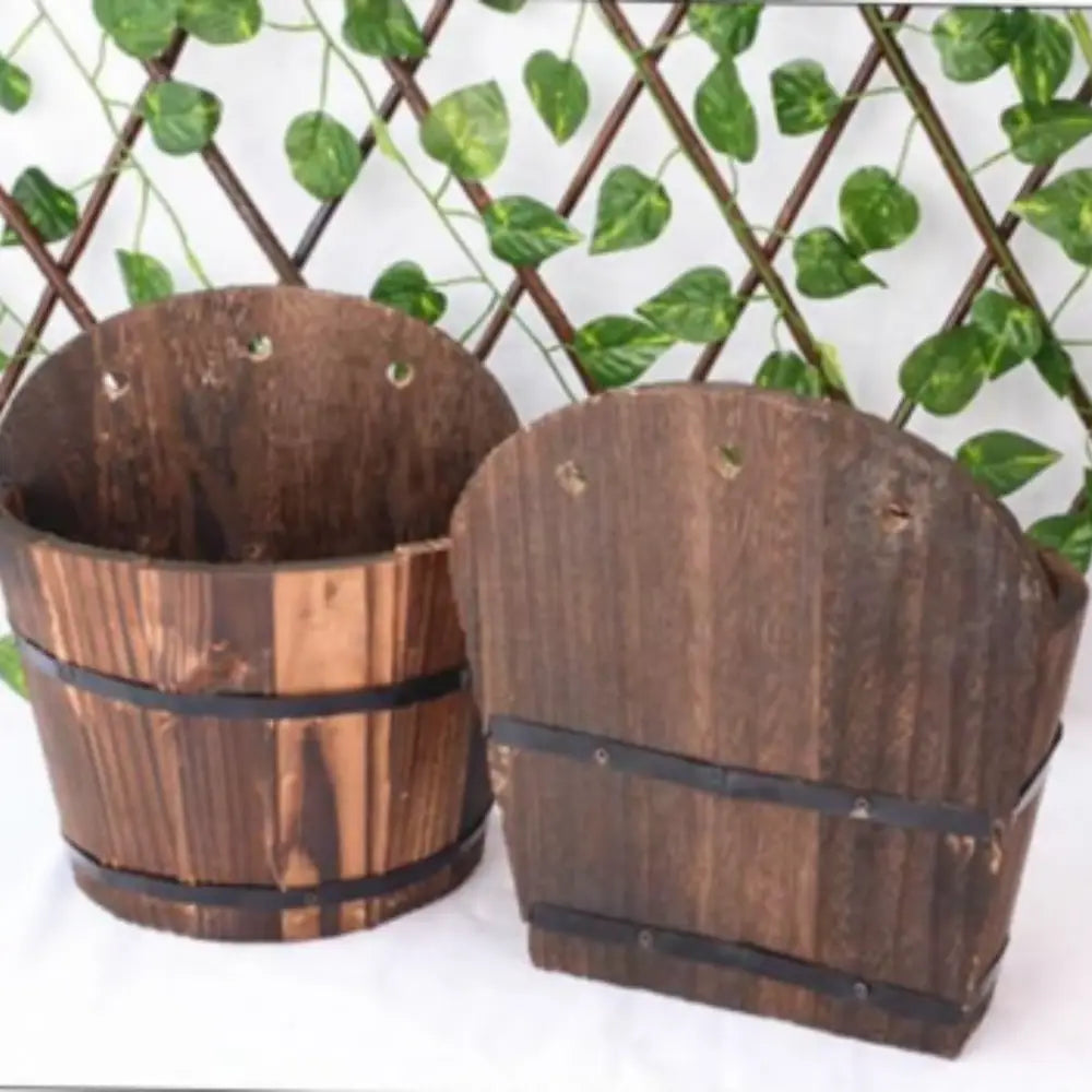 Pot de fleur mural en bois