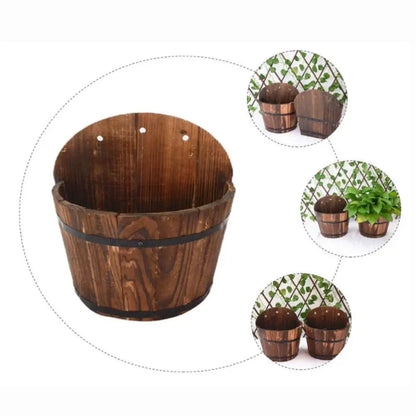 Pot de fleur mural en bois