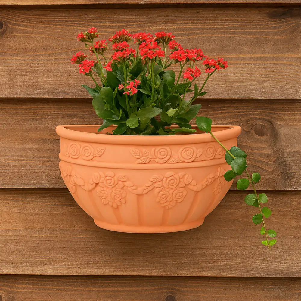 Pot de fleur mural extérieur en terre cuite