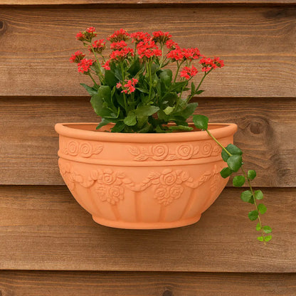 Pot de fleur mural extérieur en terre cuite