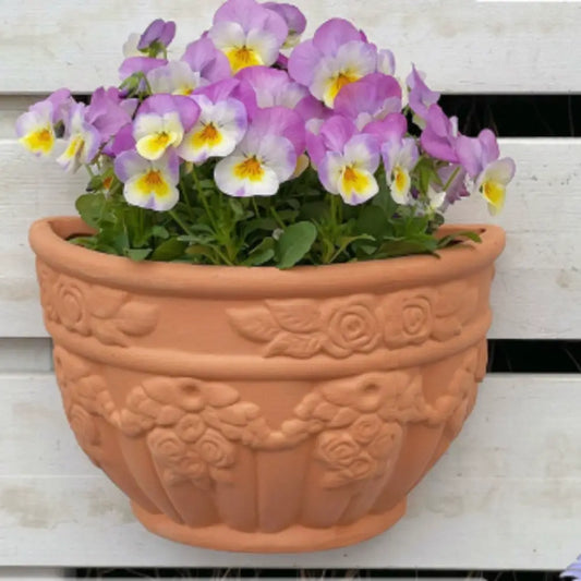 Pot de fleur mural extérieur en terre cuite