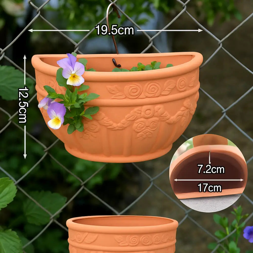 Pot de fleur mural extérieur en terre cuite