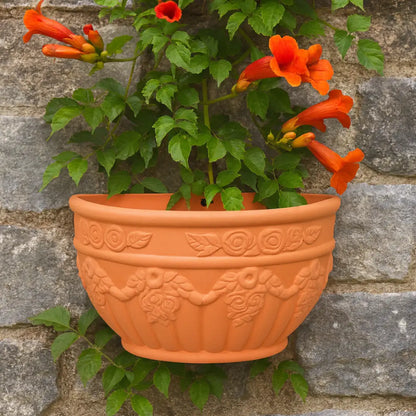 Pot de fleur mural extérieur en terre cuite