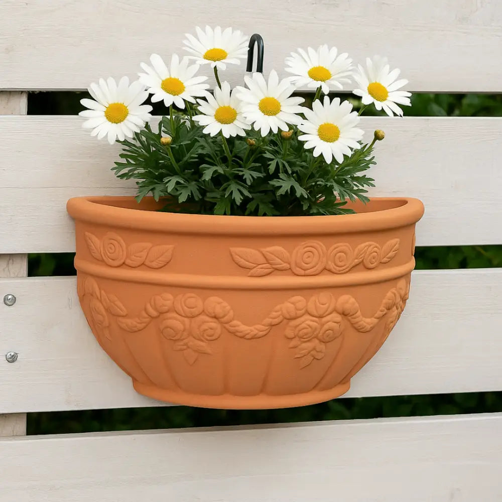 Pot de fleur mural extérieur en terre cuite