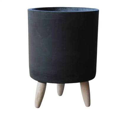 Pot de fleur noir sur pied