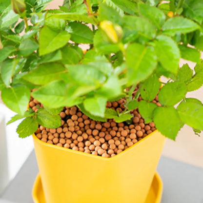 Pot de fleur plastique jaune