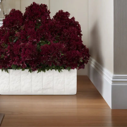 Pot de fleur rectangulaire blanc