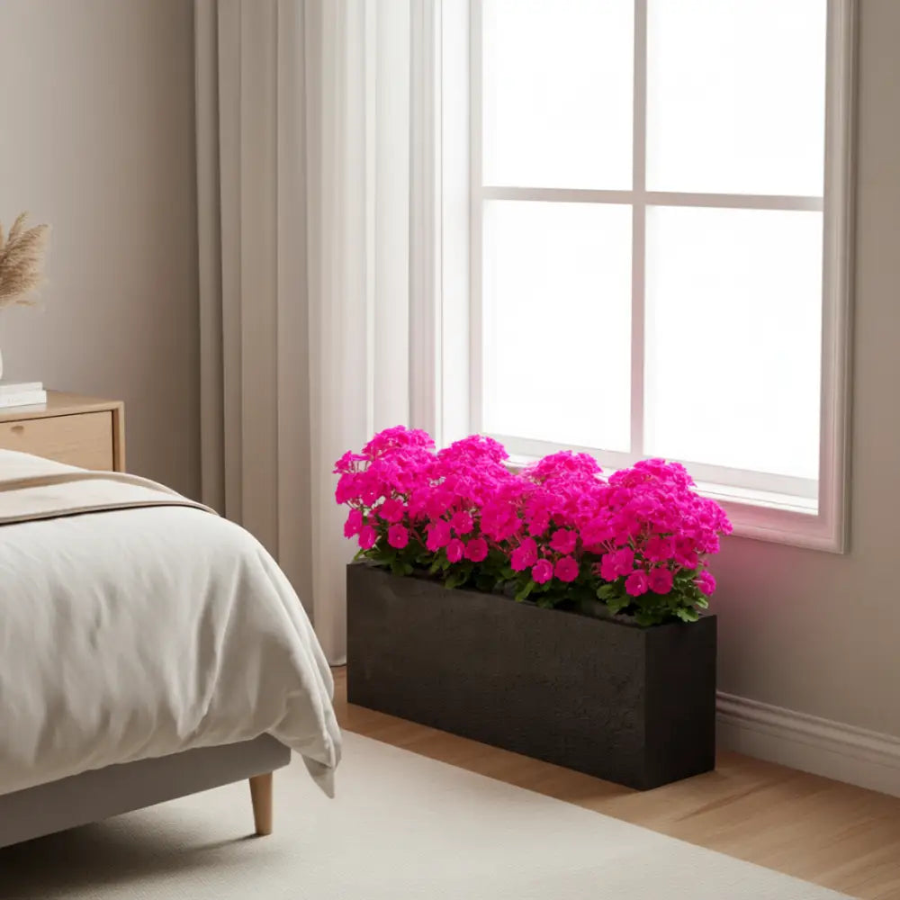 Pot de fleur rectangulaire noir