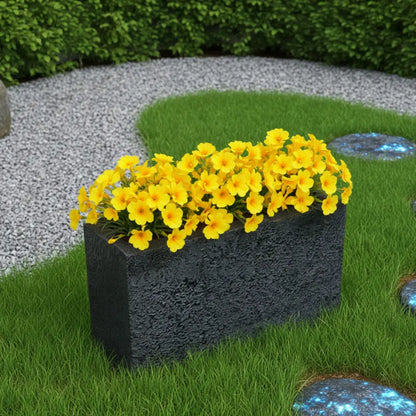 Pot de fleur rectangulaire noir