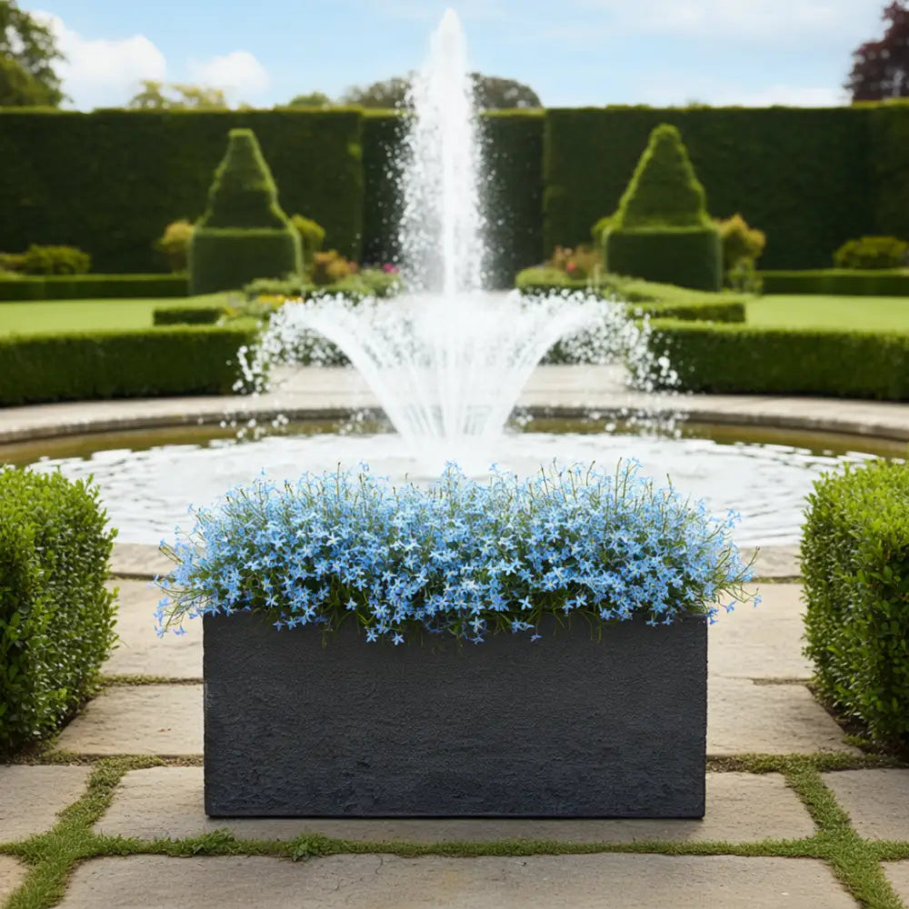 Pot de fleur rectangulaire noir