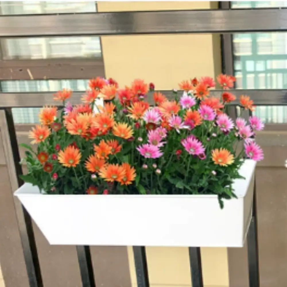 Pot de fleur rectangulaire suspendu