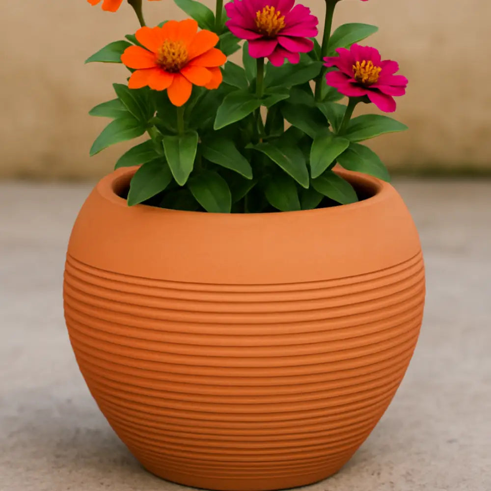 Pot de fleur rond terre cuite