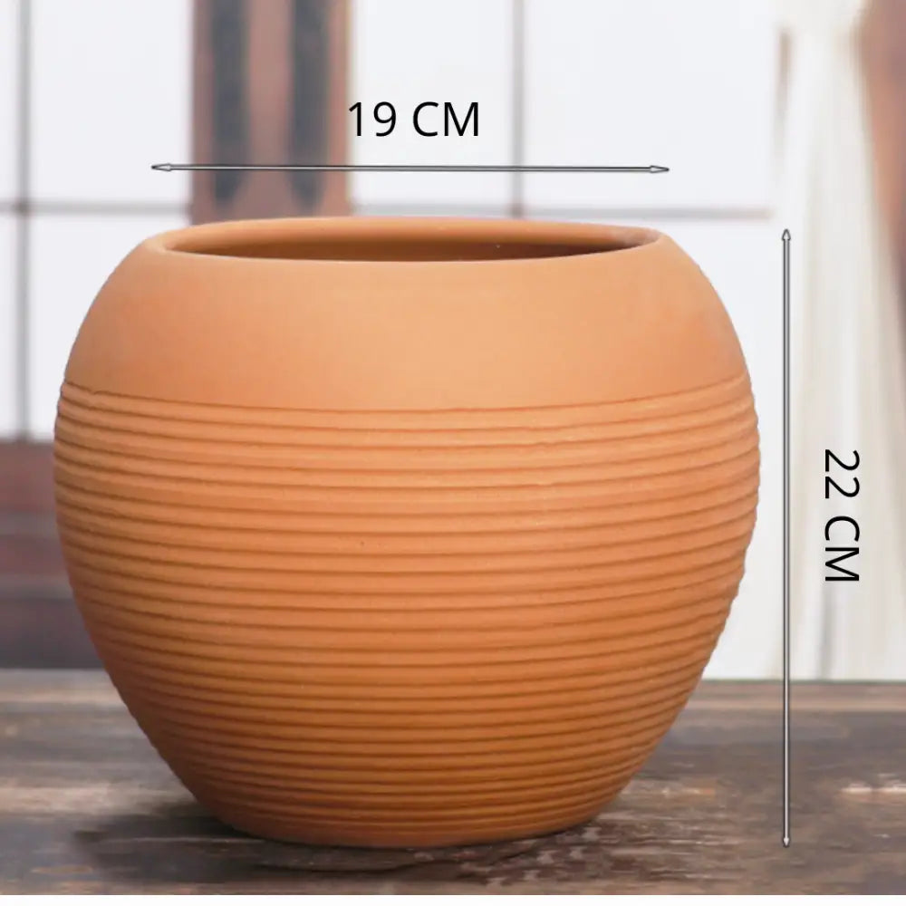 Pot de fleur rond terre cuite