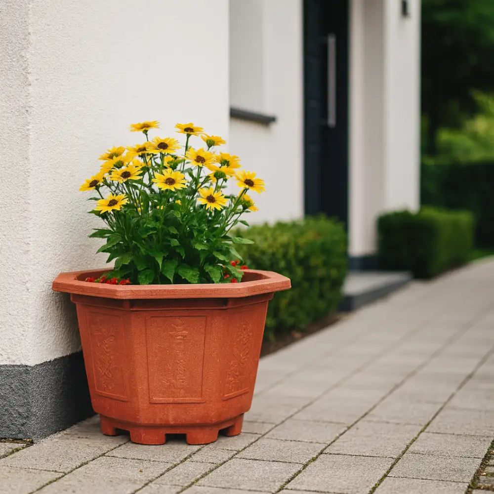 Pot de fleur sur pied extérieur