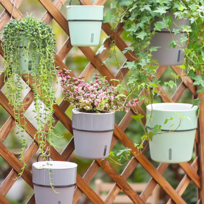 Pot de fleur suspendu avec réserve d'eau