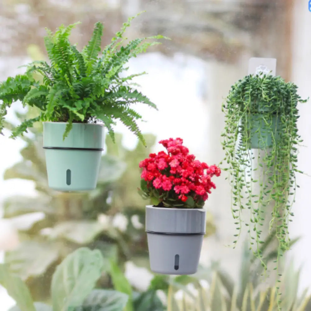 Pot de fleur suspendu avec réserve d'eau