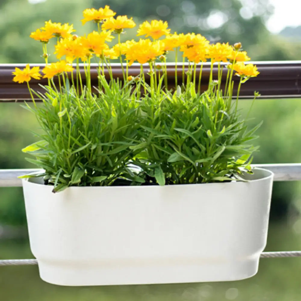 Pot de fleur suspendu blanc