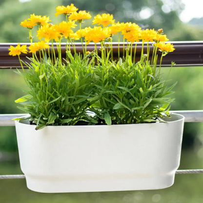 Pot de fleur suspendu blanc