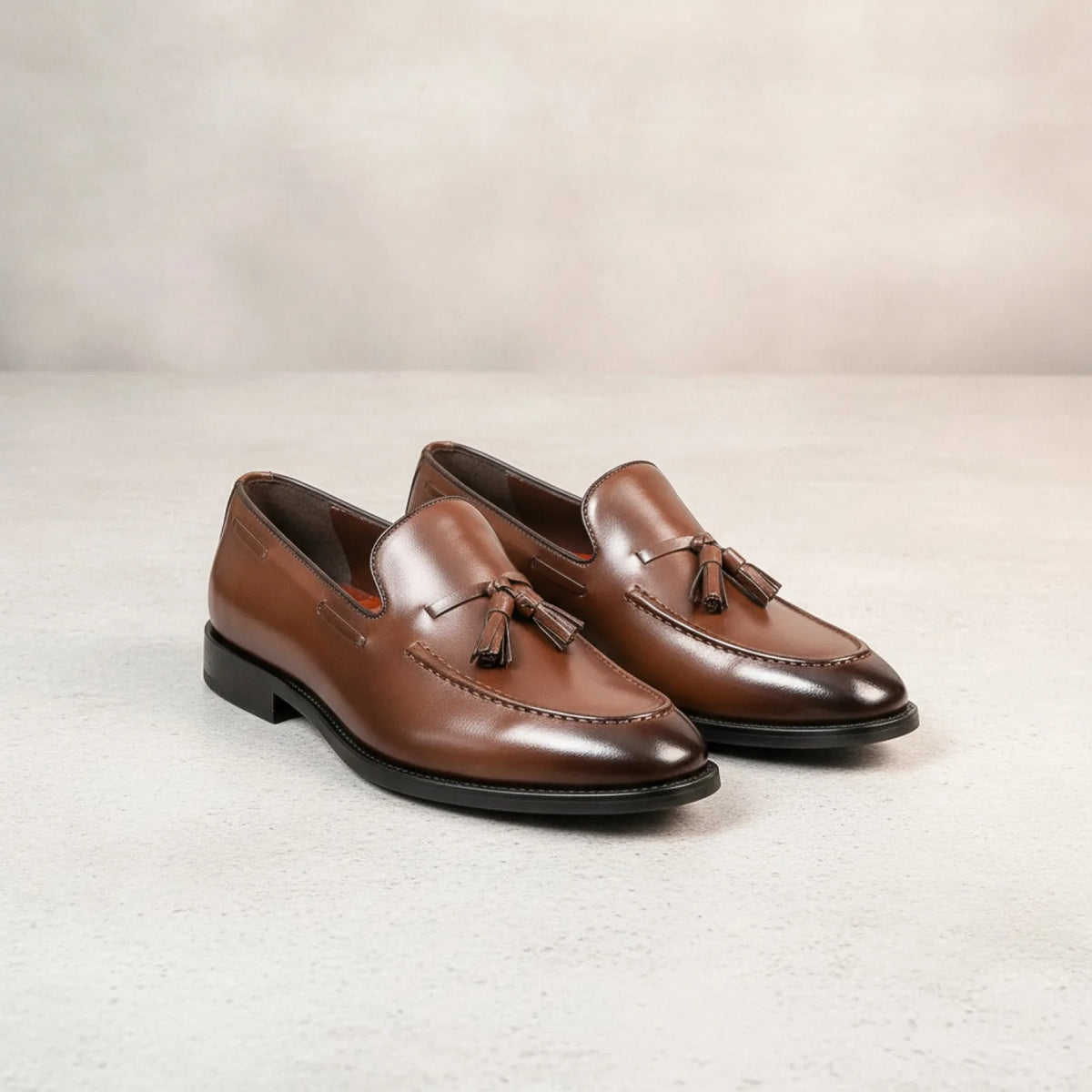 Signature Mocassins Homme Classiques Glands Cuir Lisse
