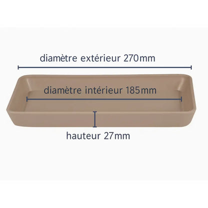 Soucoupe pot de fleur rectangulaire