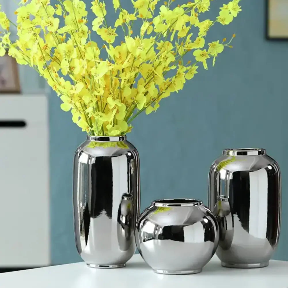 Vase argent brillant