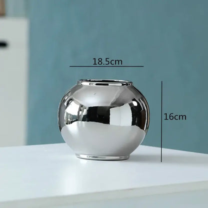 Vase argent brillant