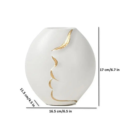 Vase avec dessin visage