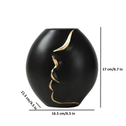 Vase avec dessin visage