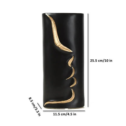 Vase avec dessin visage