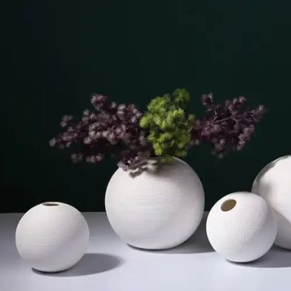Vase boule blanc