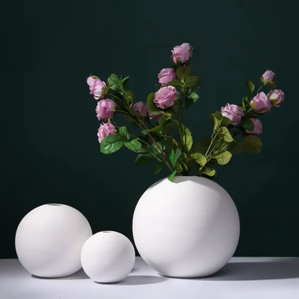 Vase boule blanc