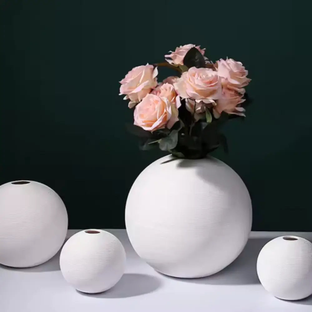 Vase boule blanc
