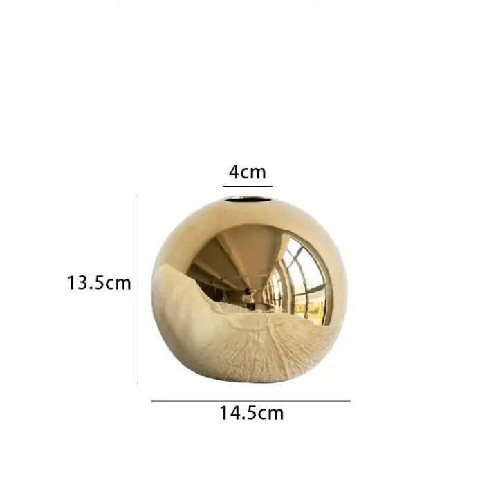 Vase boule doré