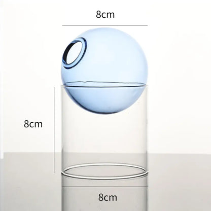 Vase boule en verre transparent