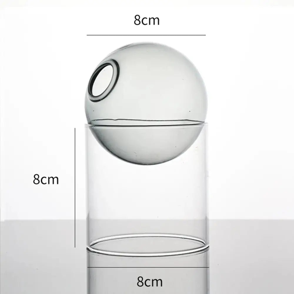 Vase boule en verre transparent