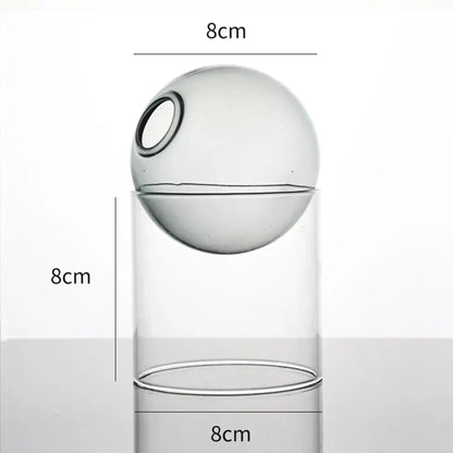 Vase boule en verre transparent