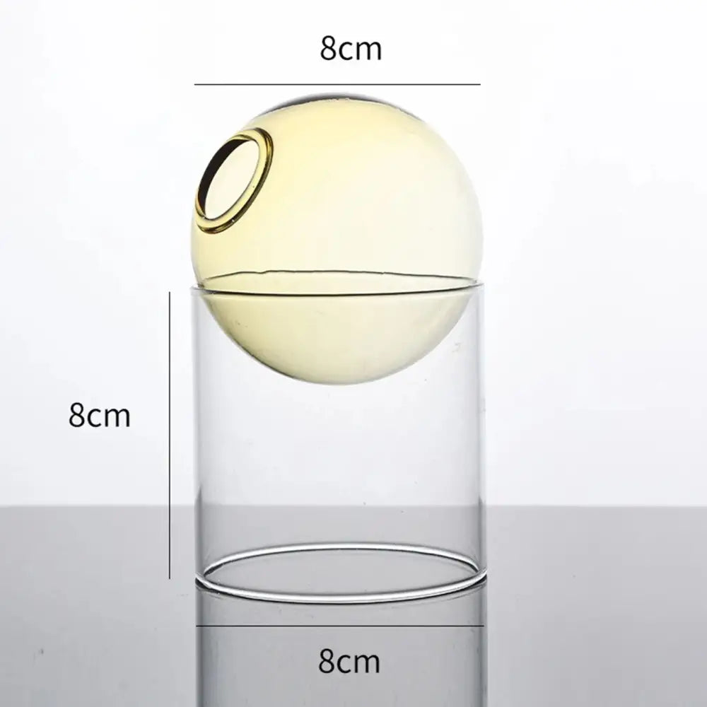 Vase boule en verre transparent