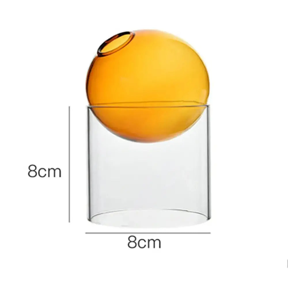Vase boule en verre transparent