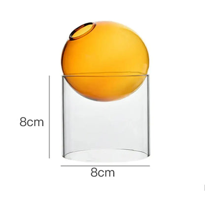 Vase boule en verre transparent