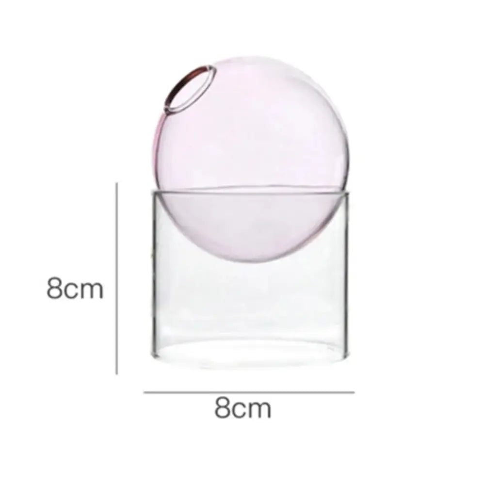 Vase boule en verre transparent