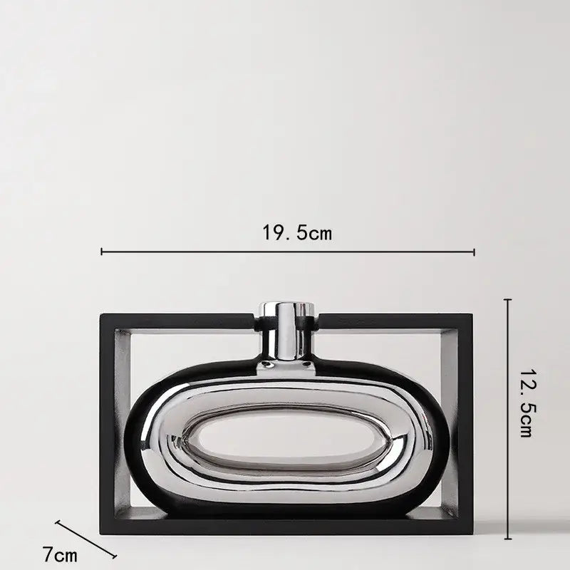 Vase céramique argenté