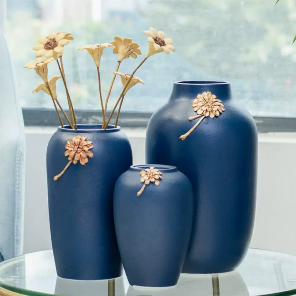 Vase céramique bleu