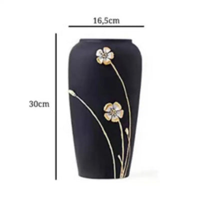 Vase céramique noir