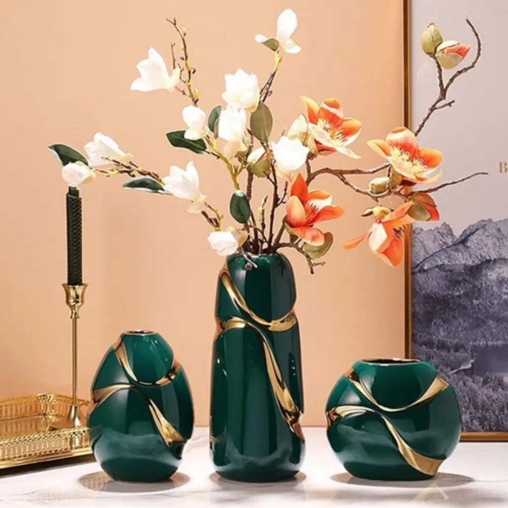 Vase céramique vert